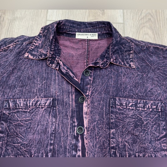 Electric & Rose Elliot Dresshirt Acid Denim. 100% cotton. 💜💟 - Picture 4 of 13